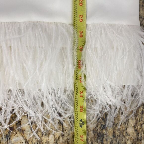 Donna Ricco New York White Sleeveless Mini Dress with Feather Hem - Picture 10 of 10